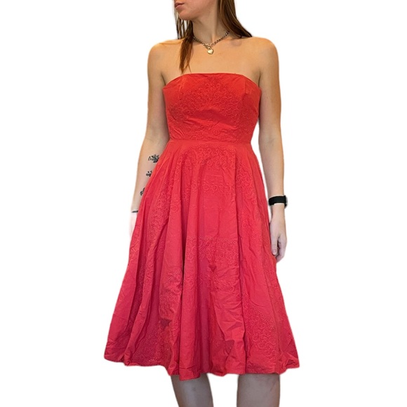 White House Black Market size 00 midi length strapless pink dress - Picture 6 of 6